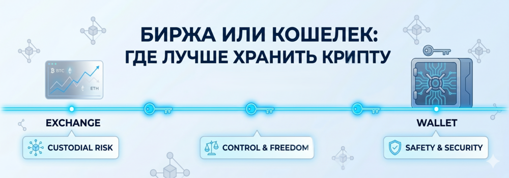 Биржа или кошелек: где лучше хранить крипту в 2026 году
